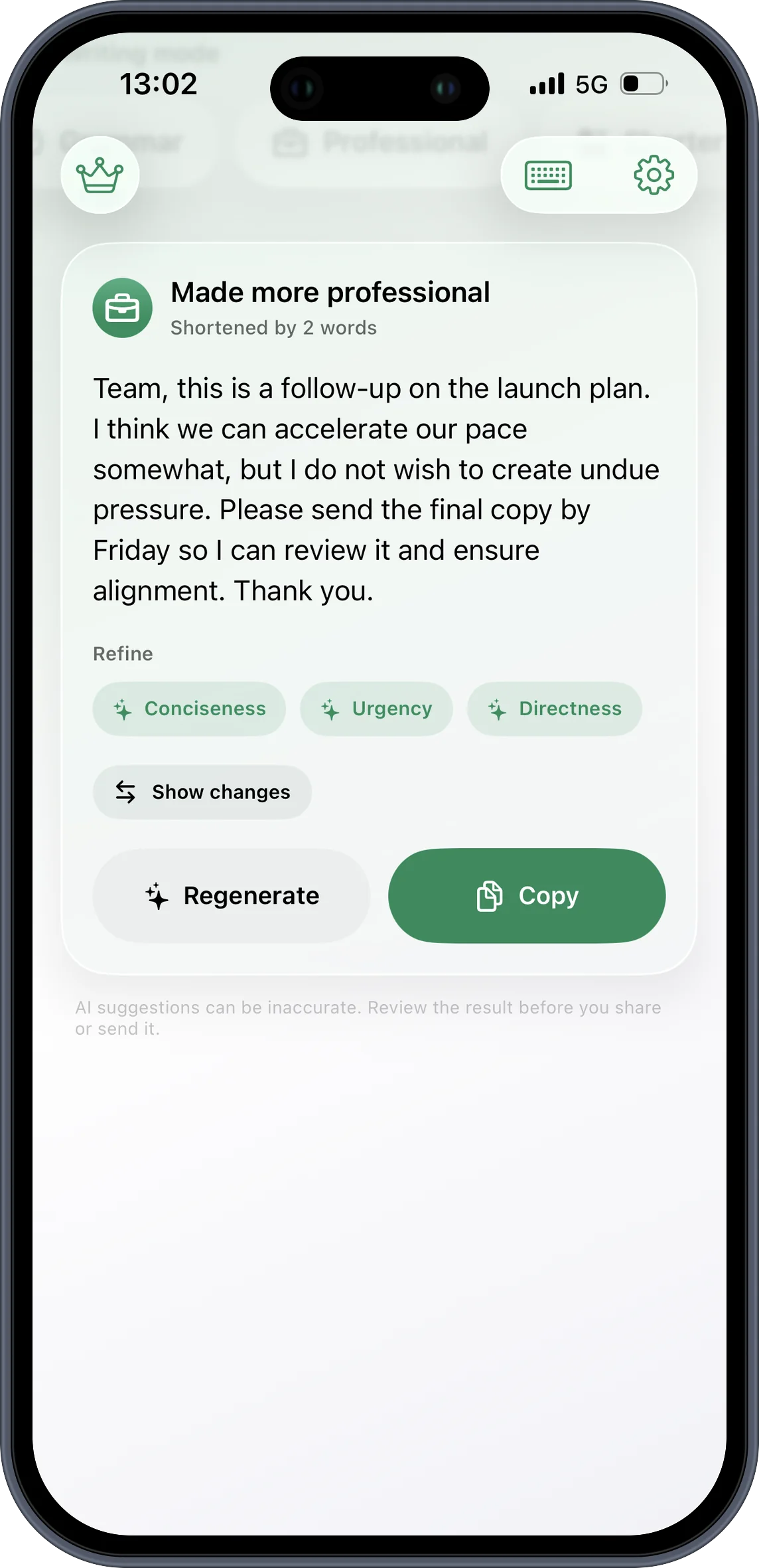 QKeyboard tone selection options on iPhone