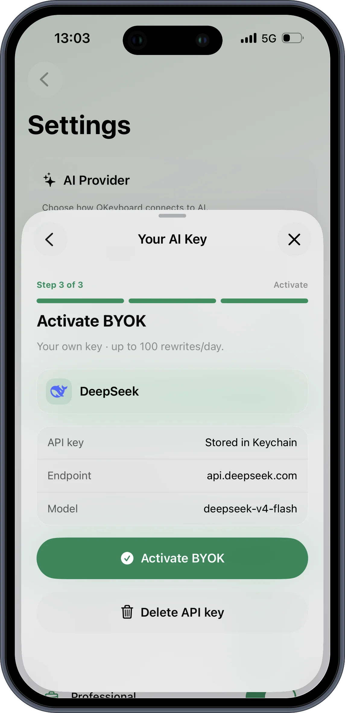 QKeyboard tone options on iPhone